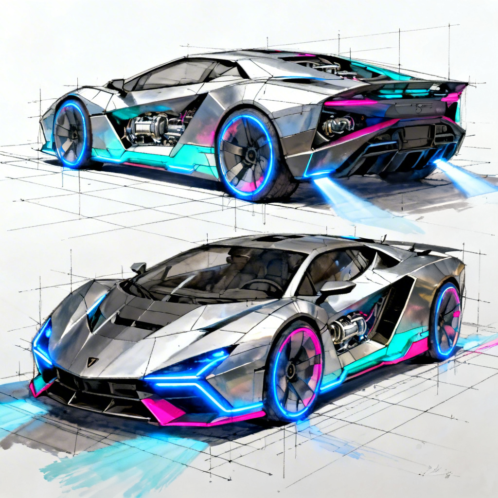 AI Futuristic Car Concept Art