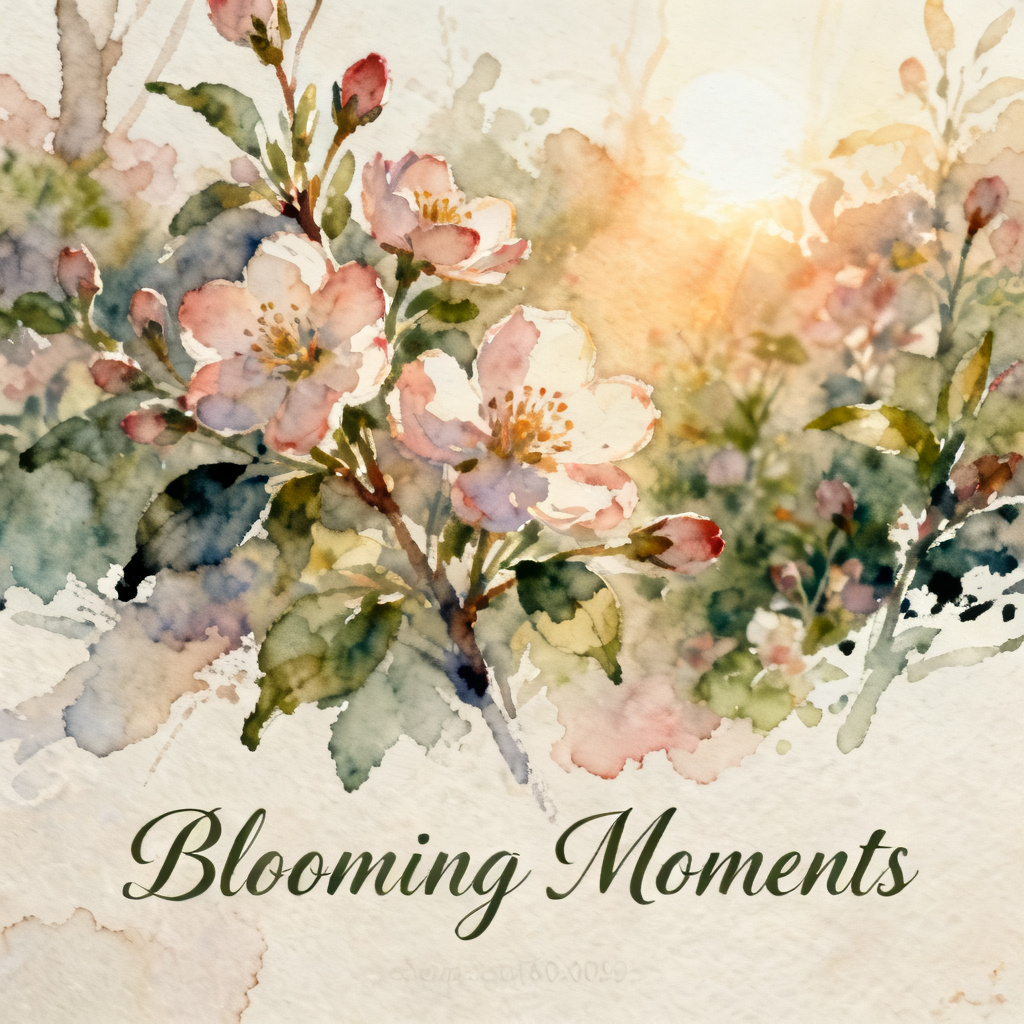 AI watercolor blooming flowers Mother's Day animated card