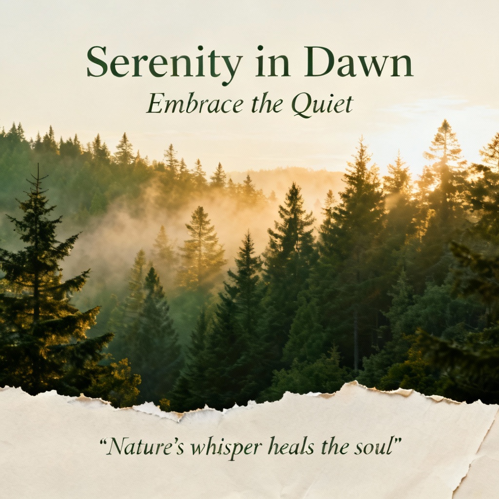 AI nature motivational poster with calm affirmation quote