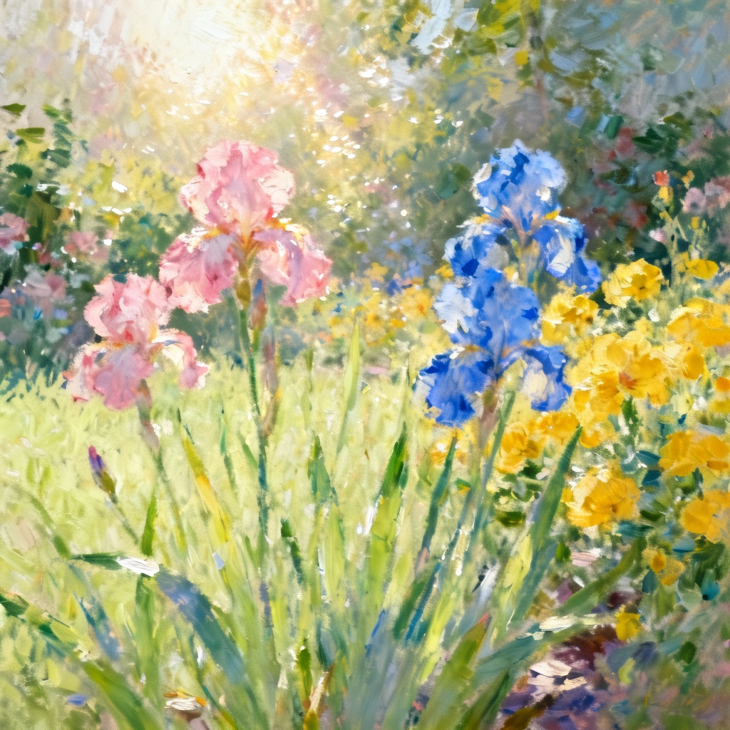AI impressionist garden painting from photo