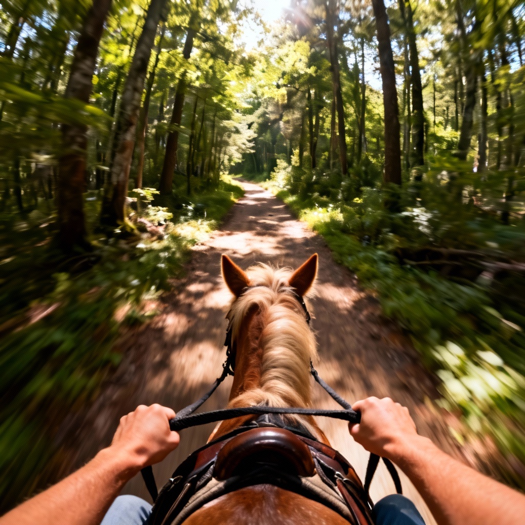 POV pony ride from the saddle