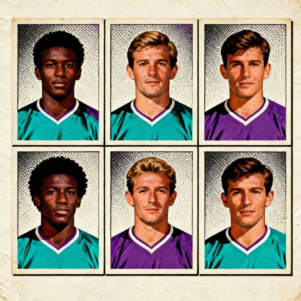 AI retro basketball team trading card set