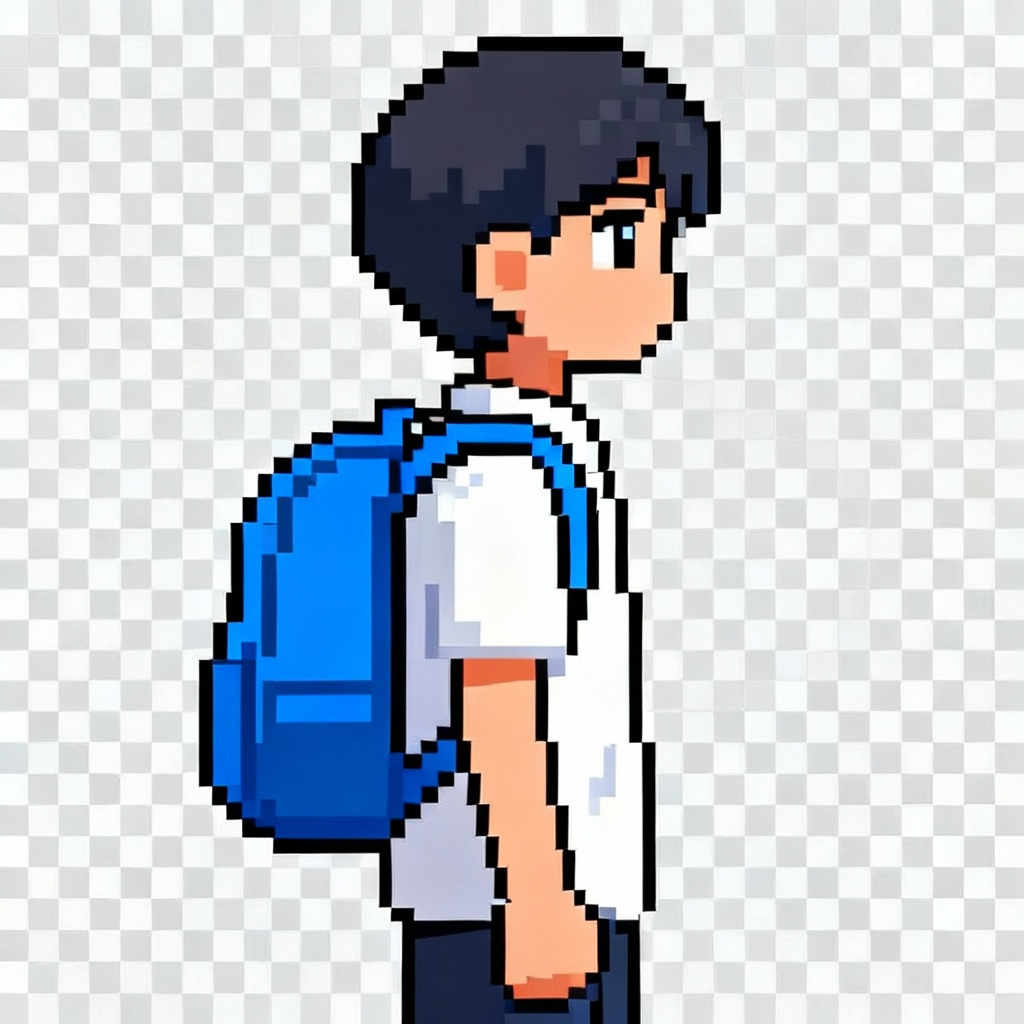 Pixel art schoolboy game sprite