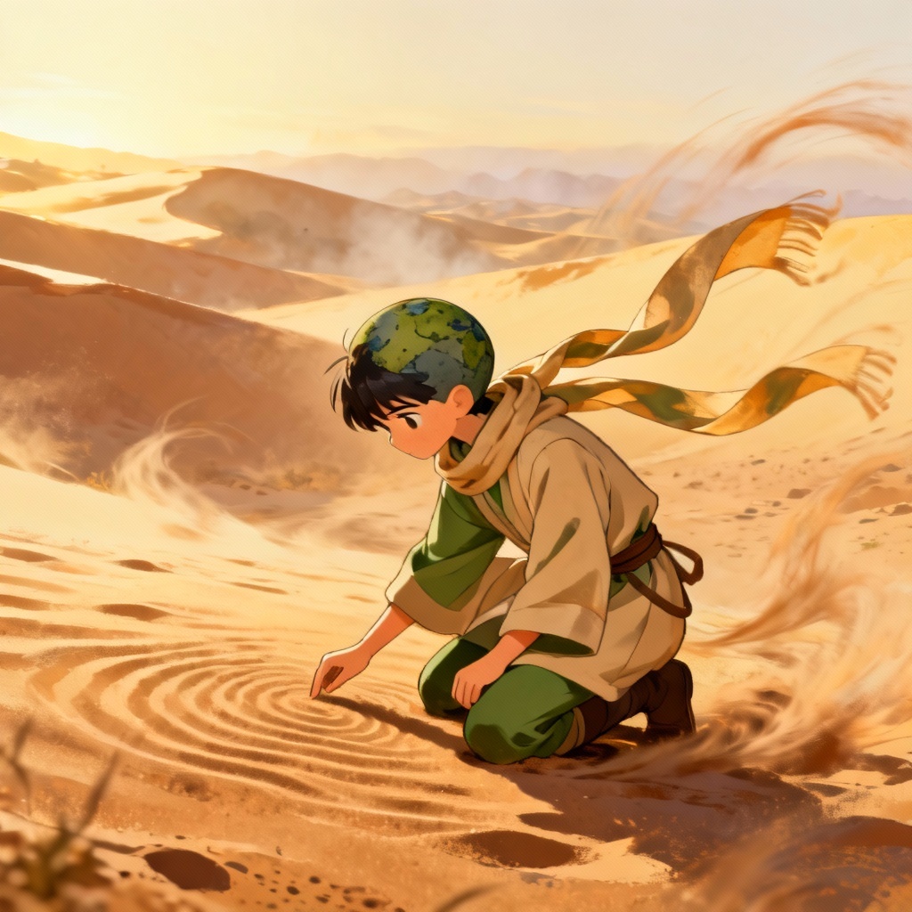 AI Toph avatar sensing patterns in the sand