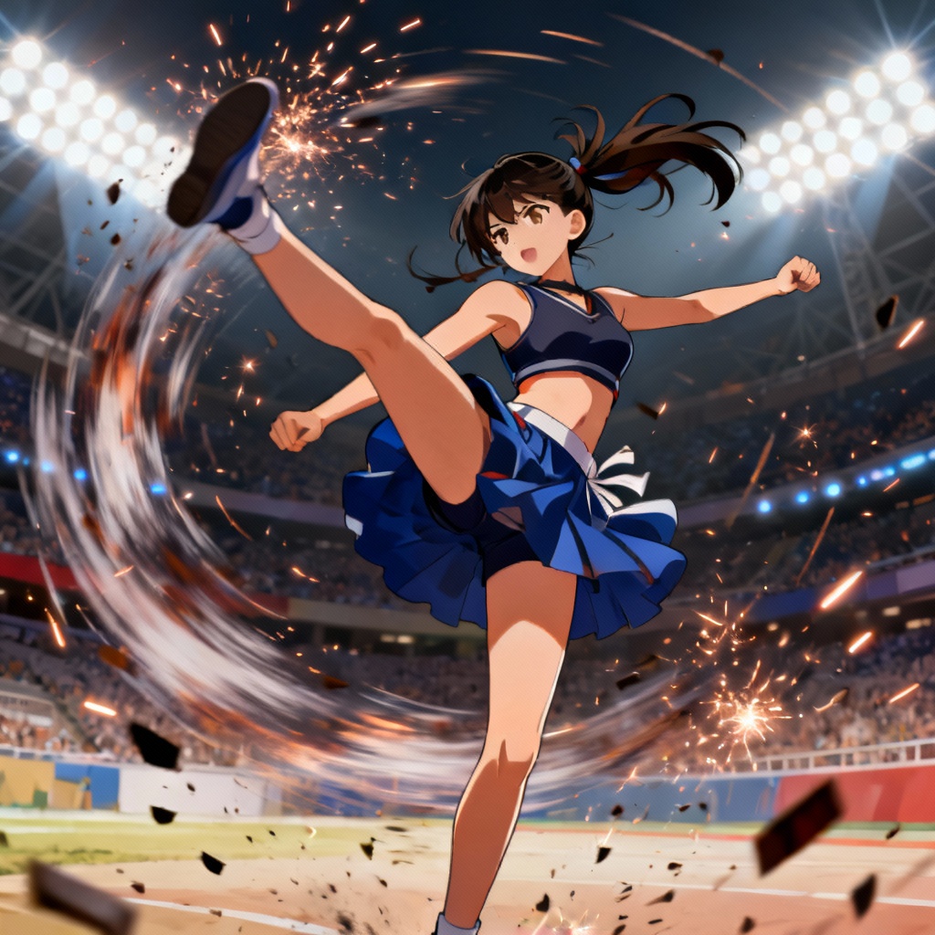 AI Tifa-inspired dynamic spinning kick