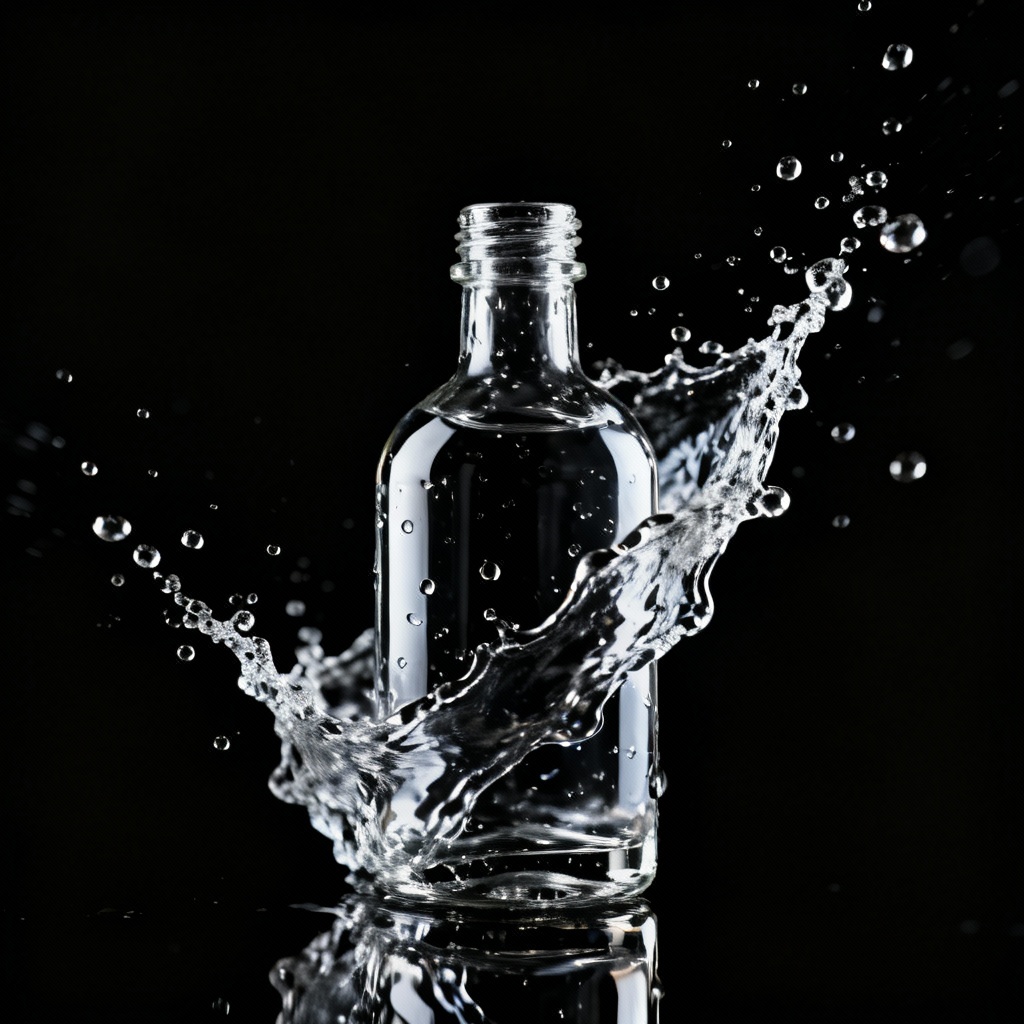 AI Water Splash Around Bottle