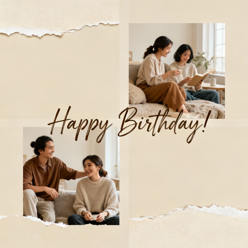 Photo collage birthday wishes template