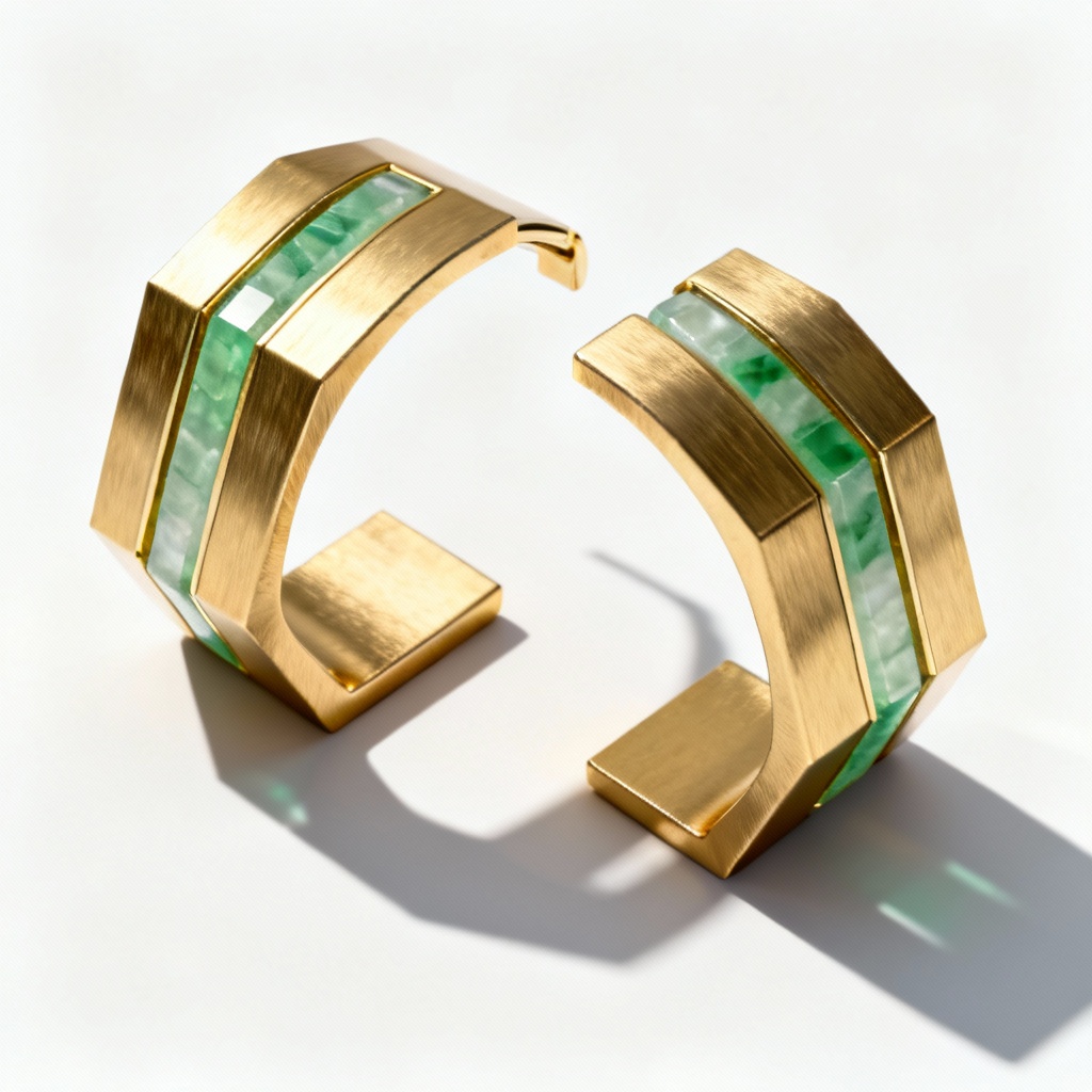 AI Modern Jade Ear Cuffs