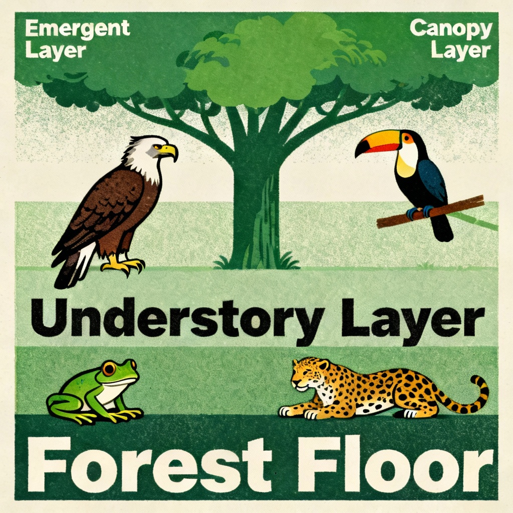 AI rainforest infographic poster