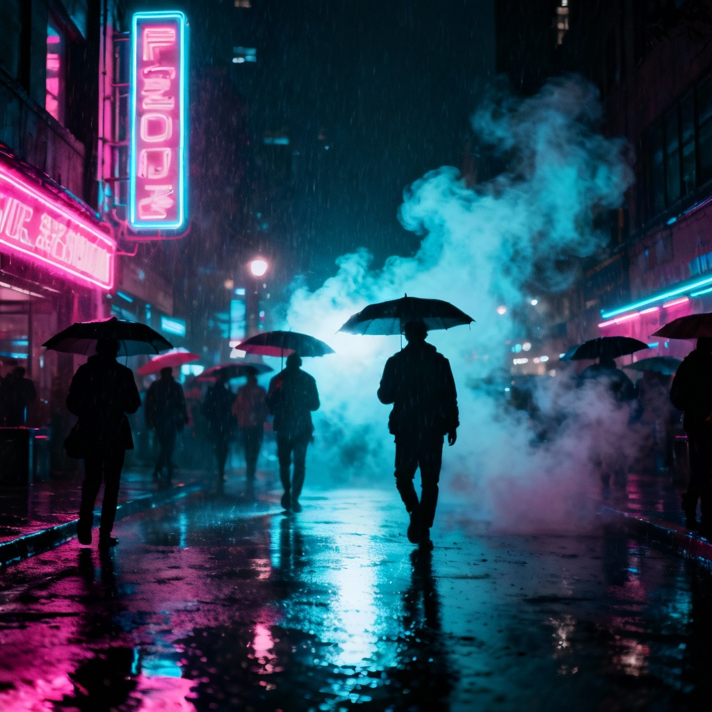 AI Cyberpunk Noir Rain