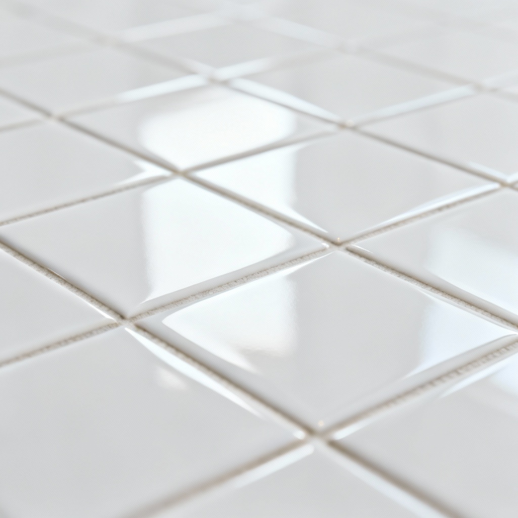 AI white glossy tile wallpaper with specular highlights