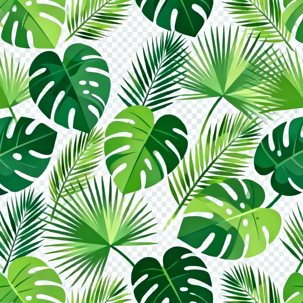 AI seamless tropical monstera leaf pattern tile