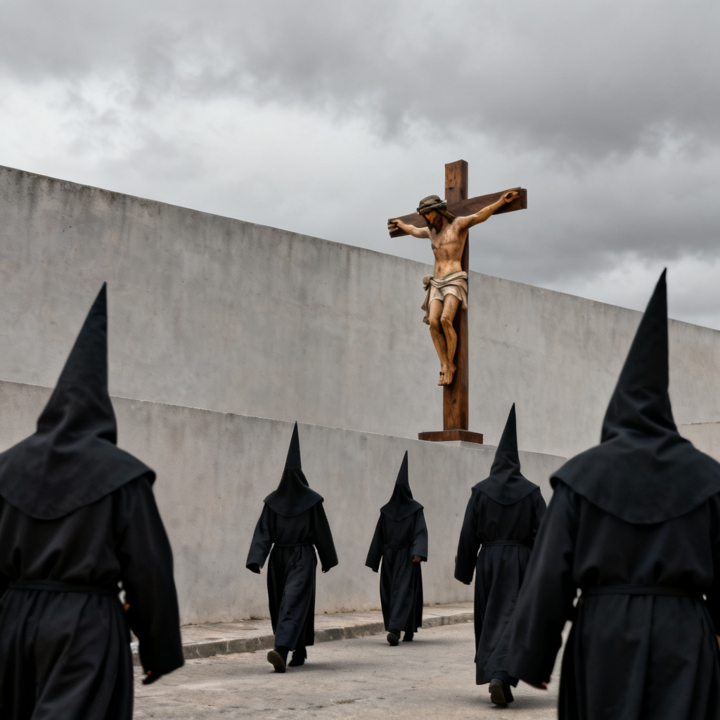 AI minimalist Castilian procession in Valladolid