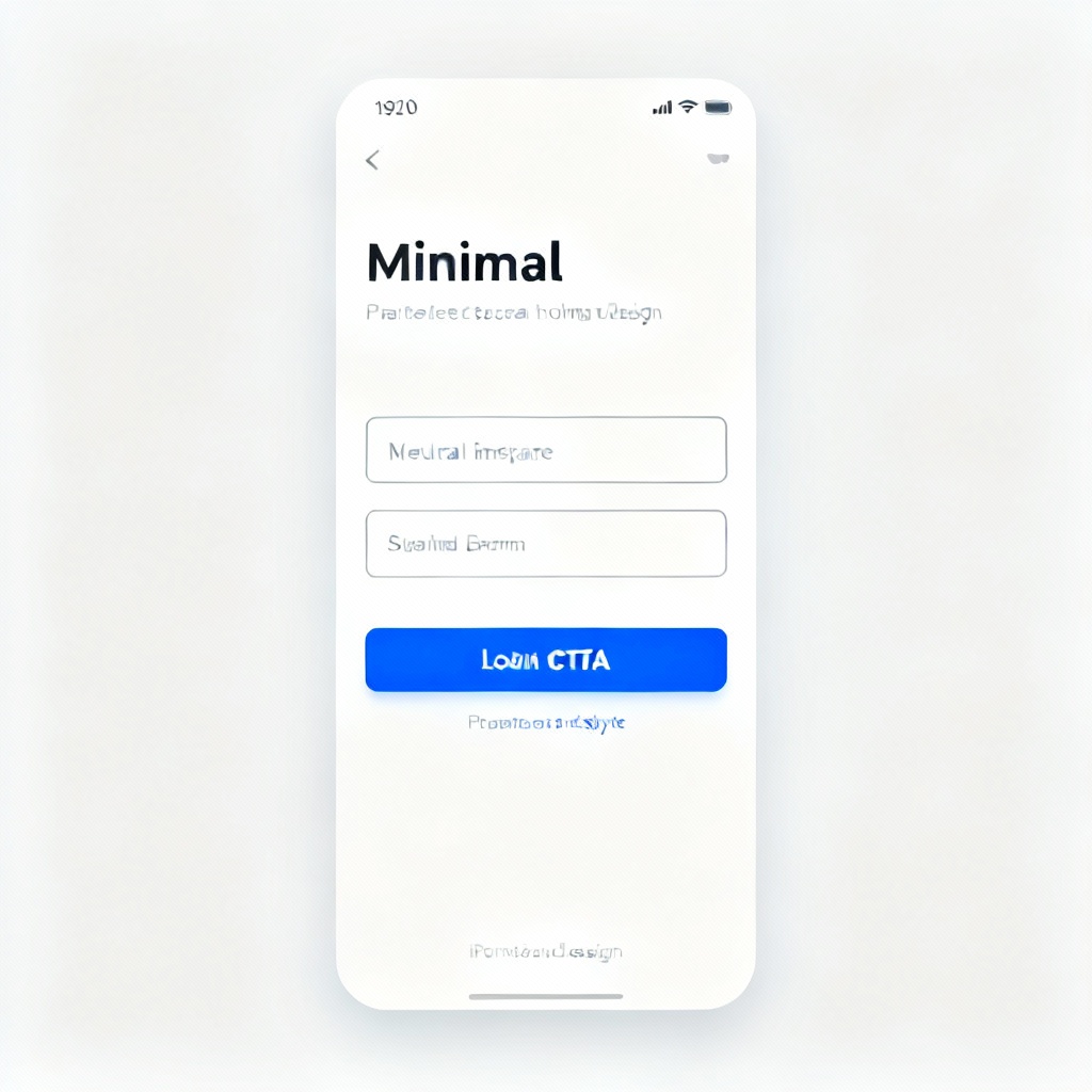 AI minimal app login screen with clean UI and white space