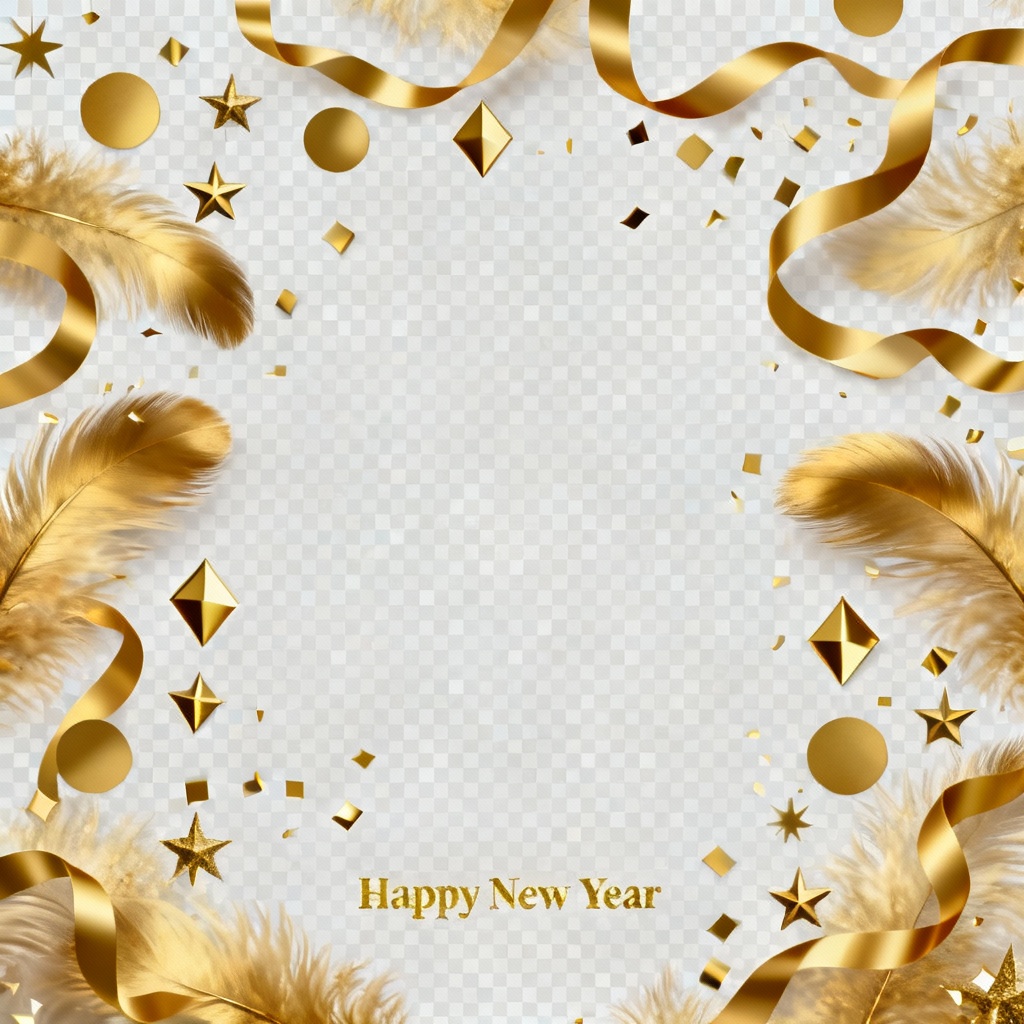 Happy new year confetti overlay background