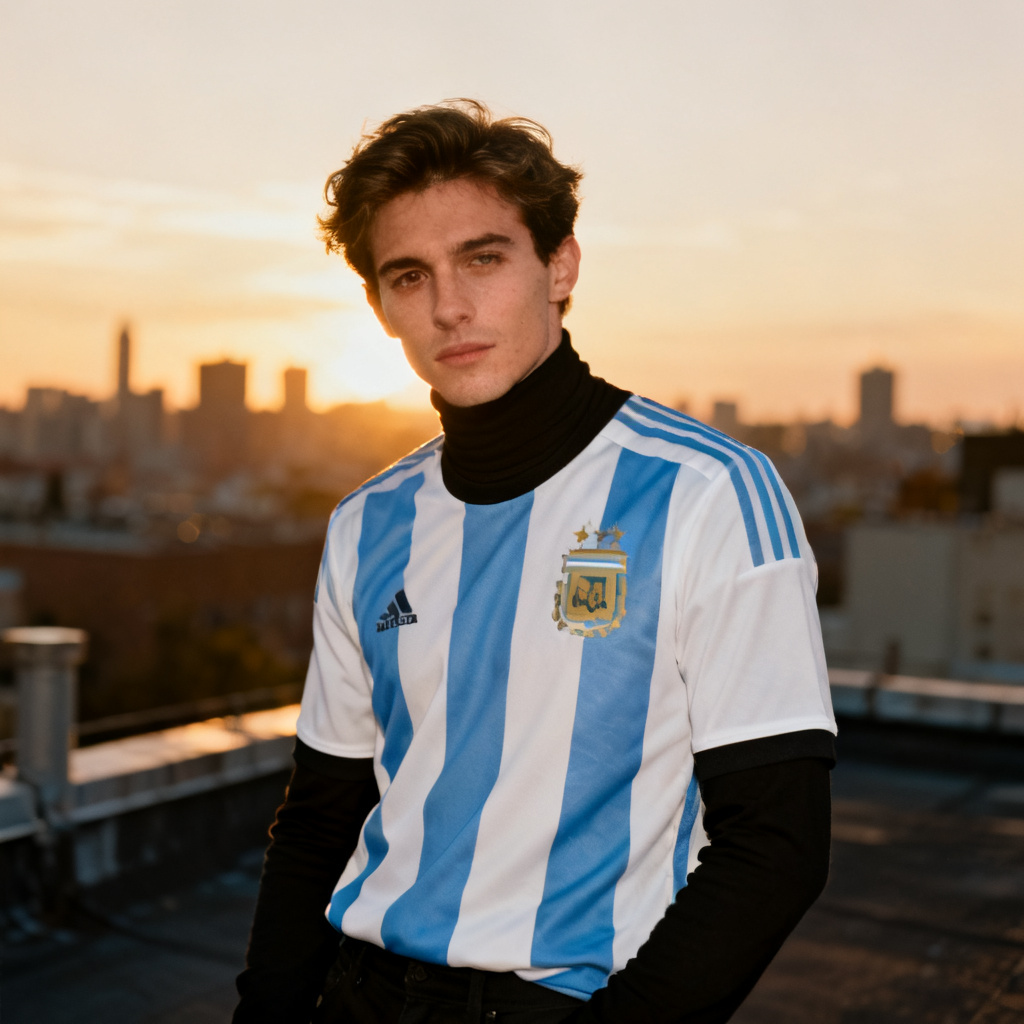 Streetwear Argentina jersey editorial look