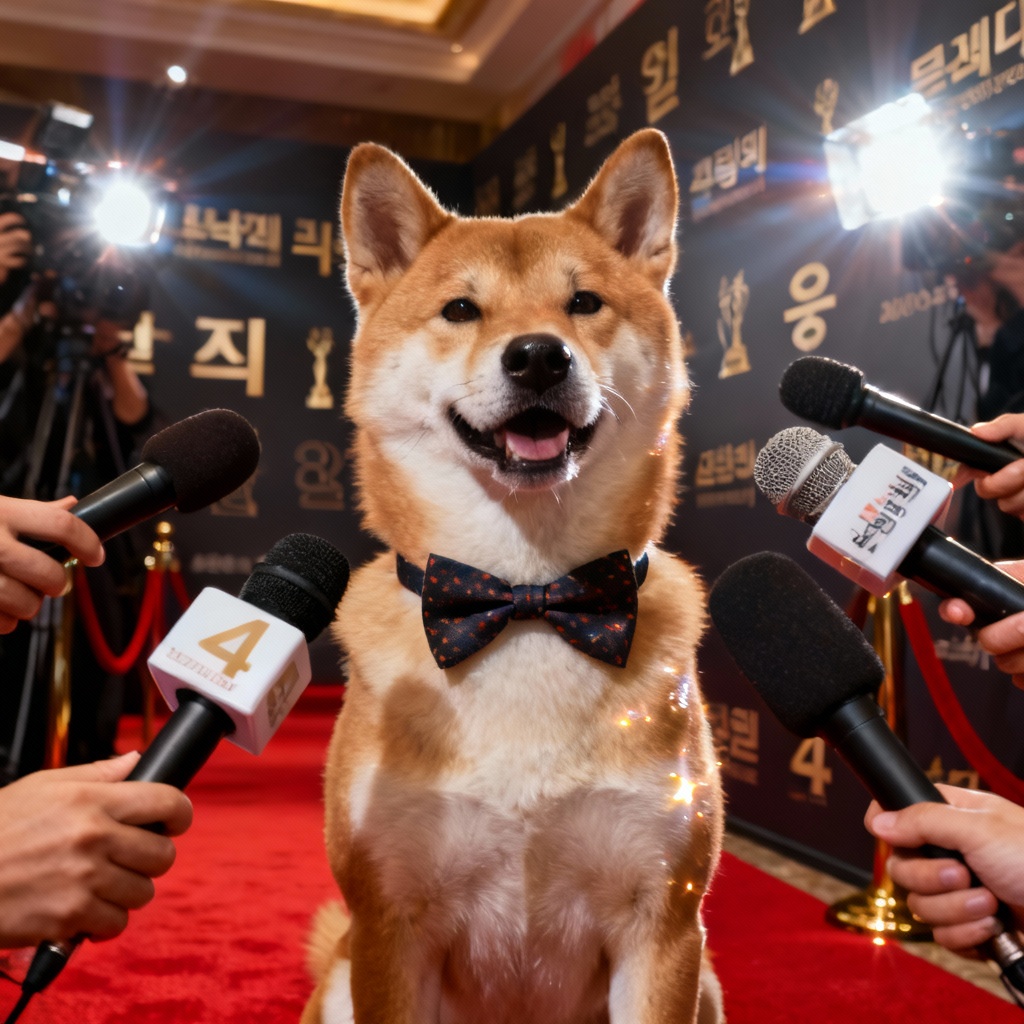 AI red carpet interview dog