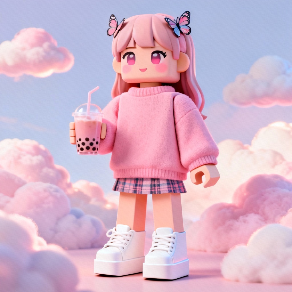 AI Roblox avatar girl softie pastel look