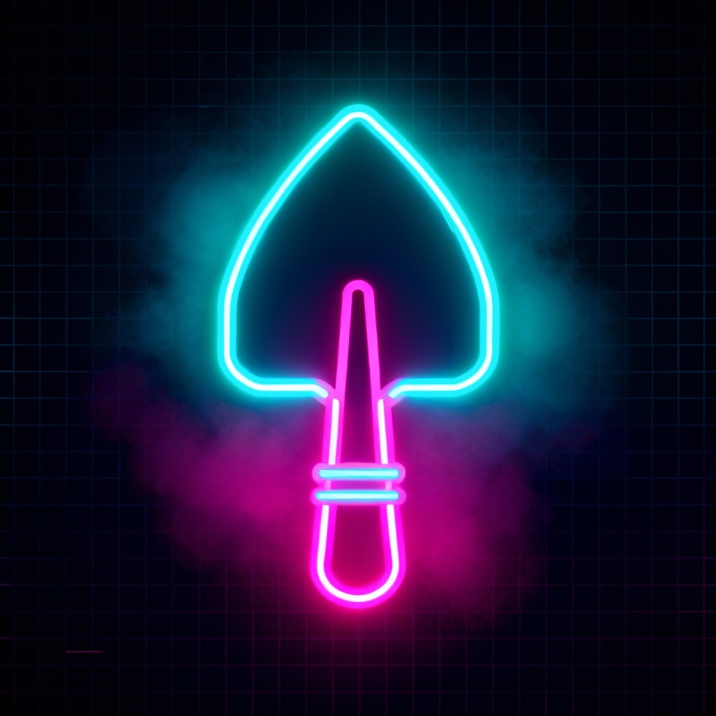 AI neon cyberpunk spade symbol with glow