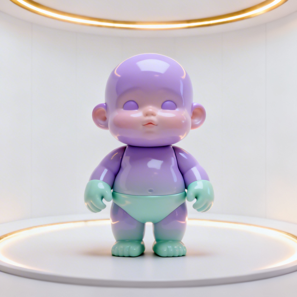 AI 3D toy-style kirkified baby with glossy finish