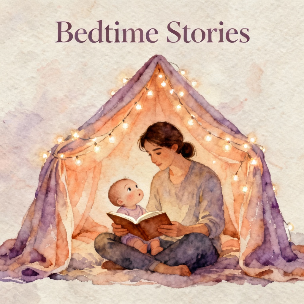 AI watercolor bedtime story podcast cover