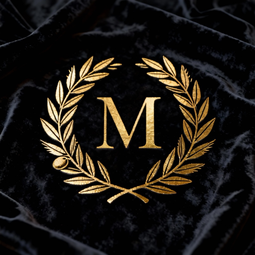 AI gold foil monogram wreath frame