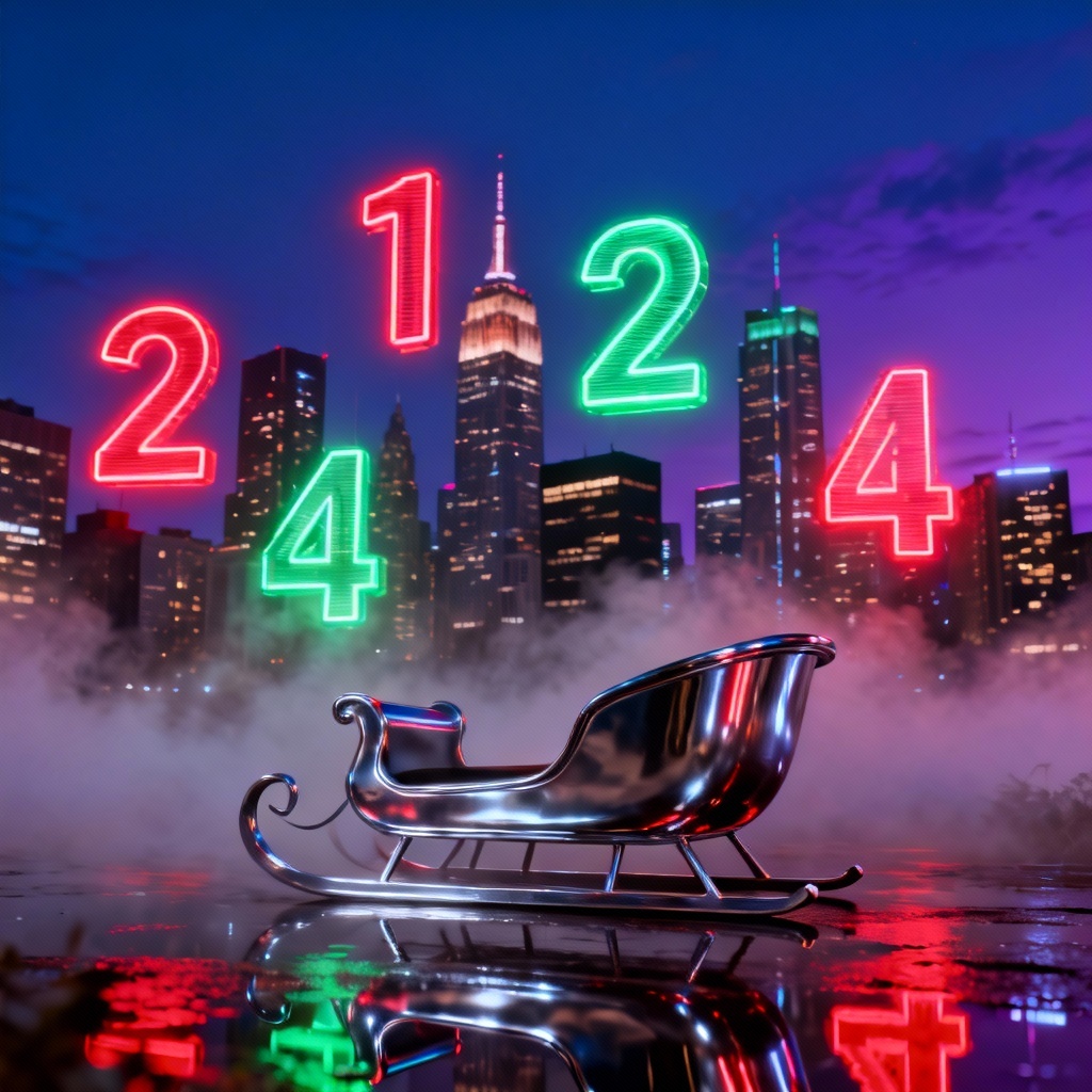 AI neon cyber Christmas countdown