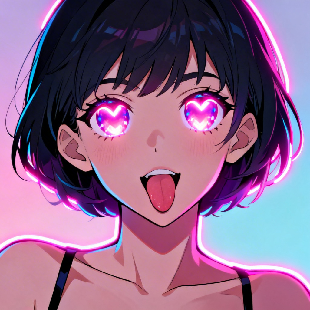 AI ahegao heart eyes meme portrait