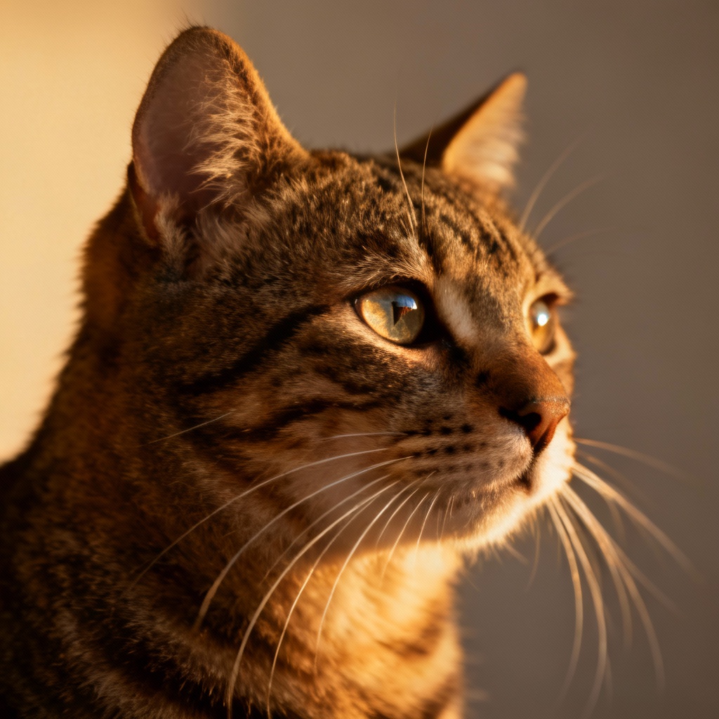 Realistic tabby cat avatar headshot