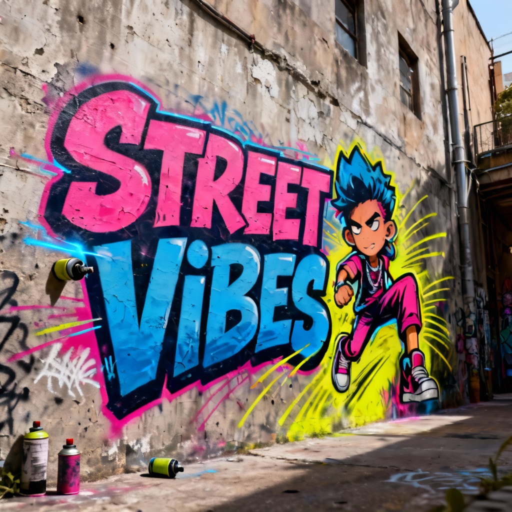 AI graffiti street art mural