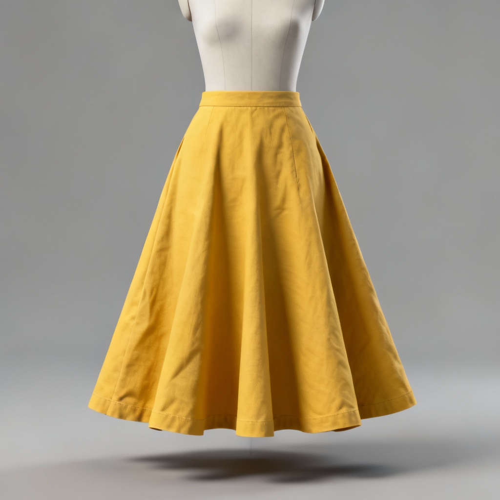 AI 3D Yellow Skirt Mockup