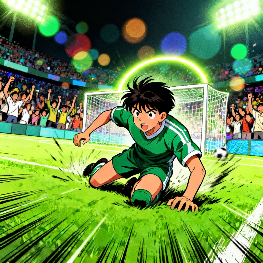 AI anime worldcup-soccer goal celebration art