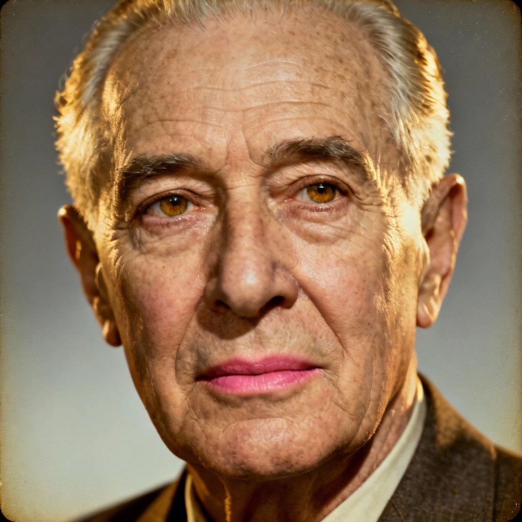 AI colorized vintage grandpa portrait