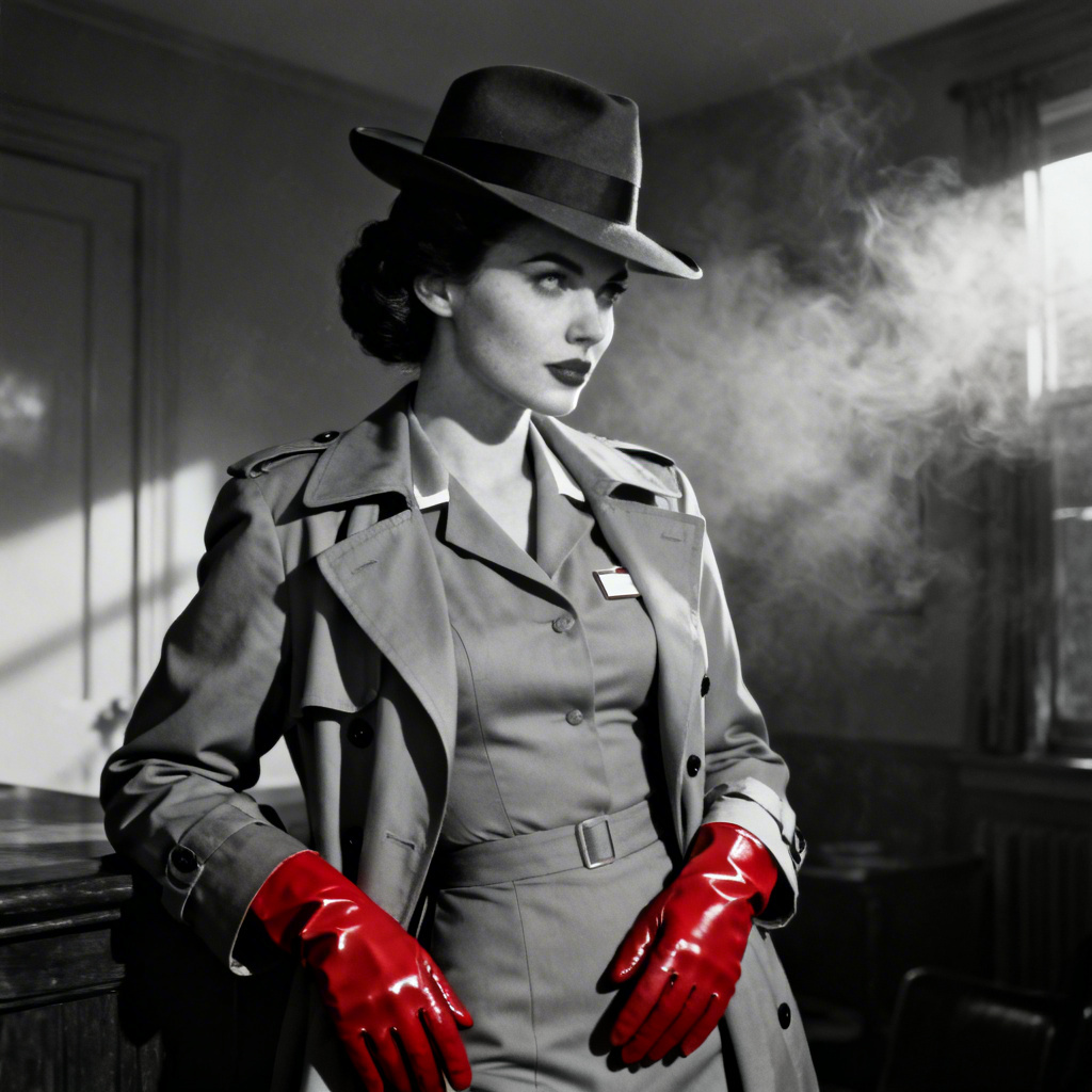 Noir style seductive nurse artwork