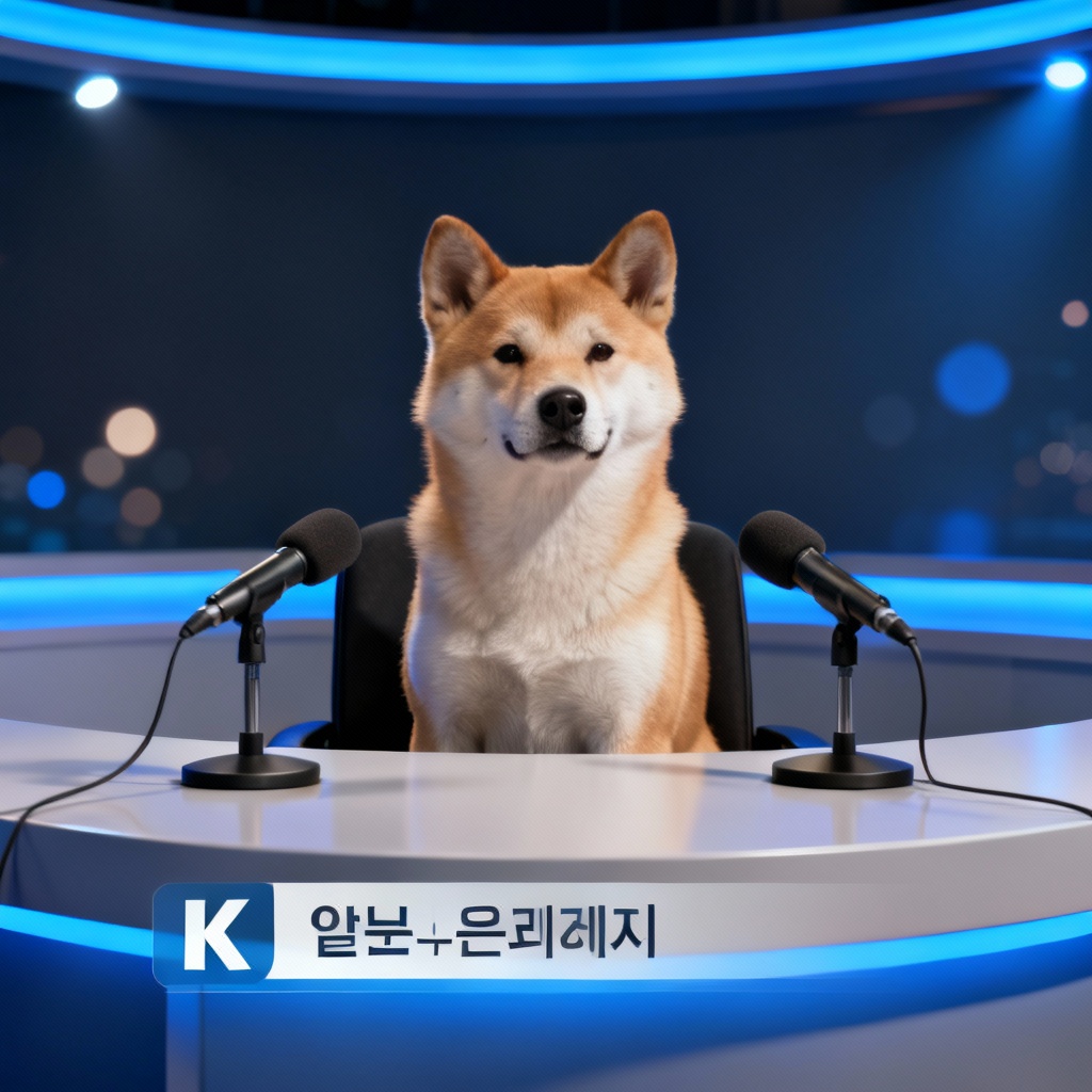 AI Korean Jindo dog interview in TV studio