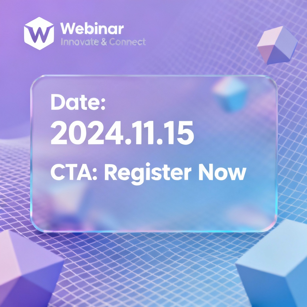 Minimal webinar landing page header generated by AI