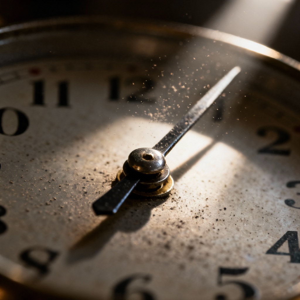 AI close-up ticking clock for countdown tension