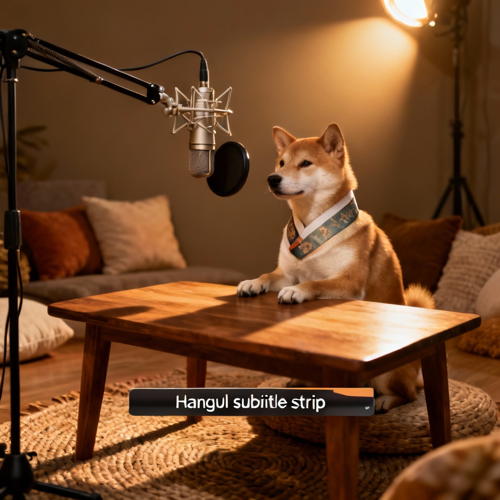 AI podcast interview with Korean dog