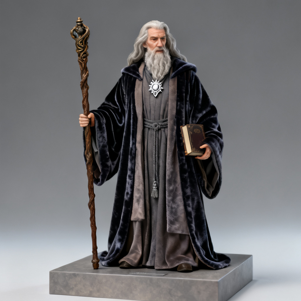 AI archmage mentor action figure with staff