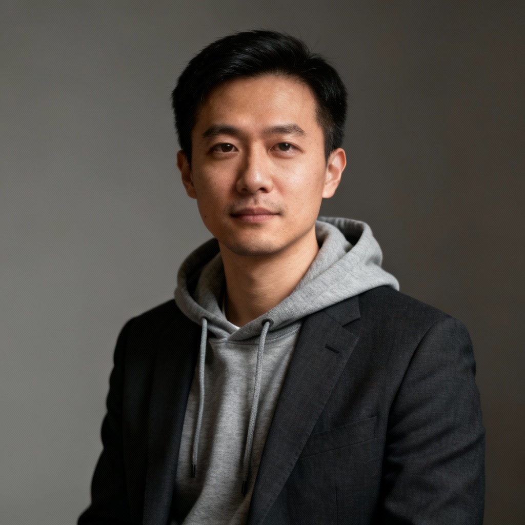 AI neutral tech founder portrait