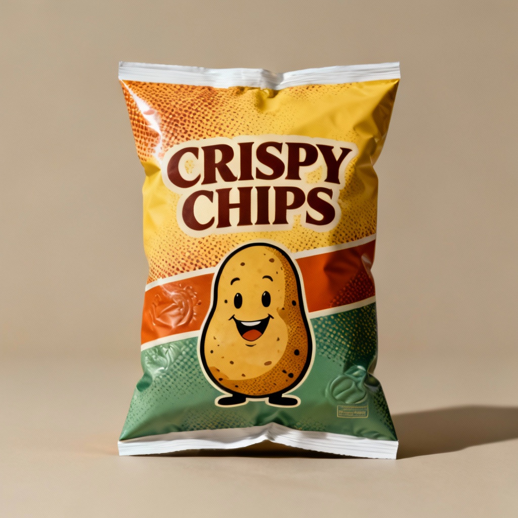 Retro chips packaging mockup