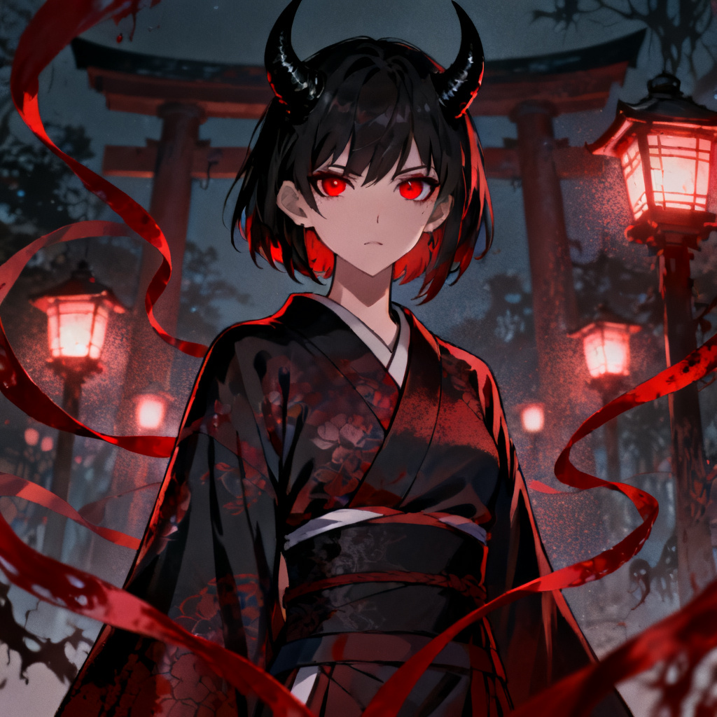 AI Demon OC with blood art