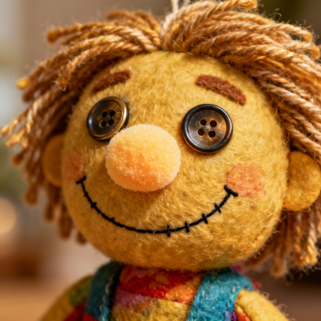 AI muppet-style felt puppet portrait