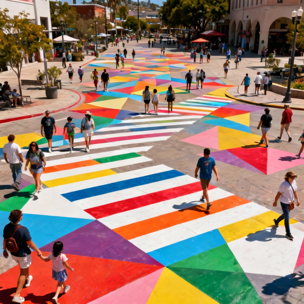 AI artistic crosswalk mural
