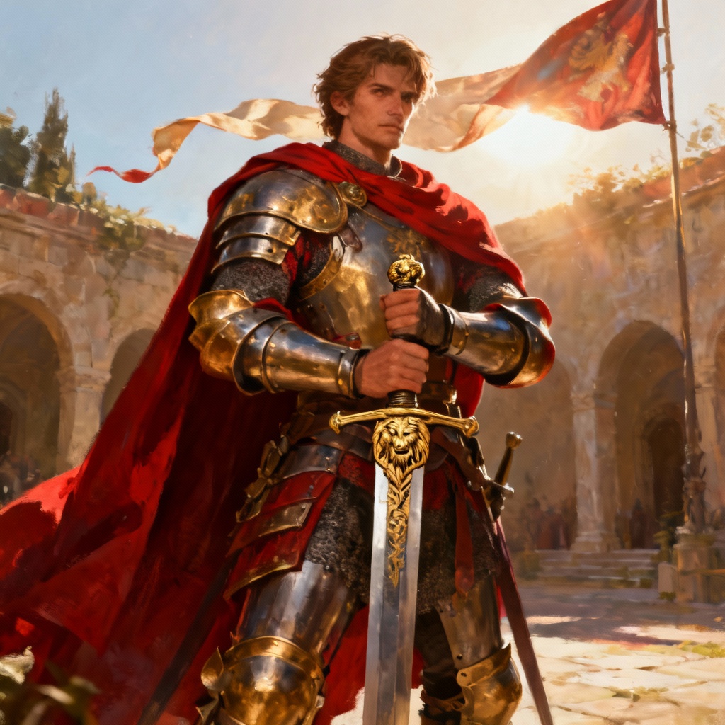 AI Gryffindor medieval lion sword hero
