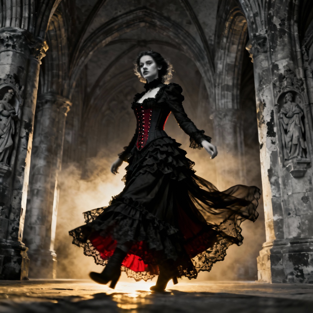 AI Gothic Long Skirt Editorial