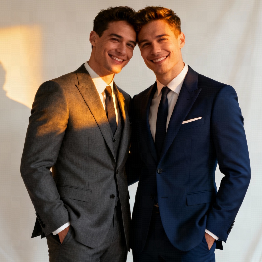 AI gay fashion editorial portrait