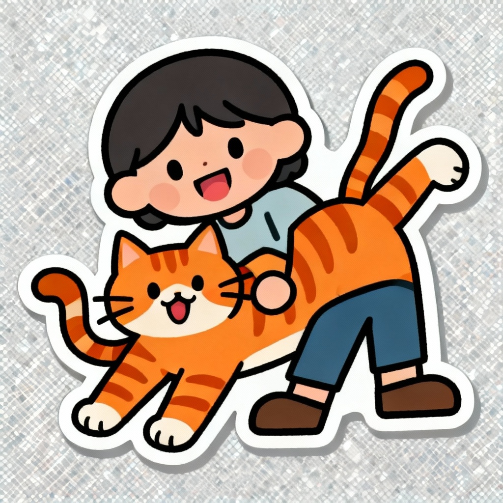 Cartoon me and cat sticker style avatar