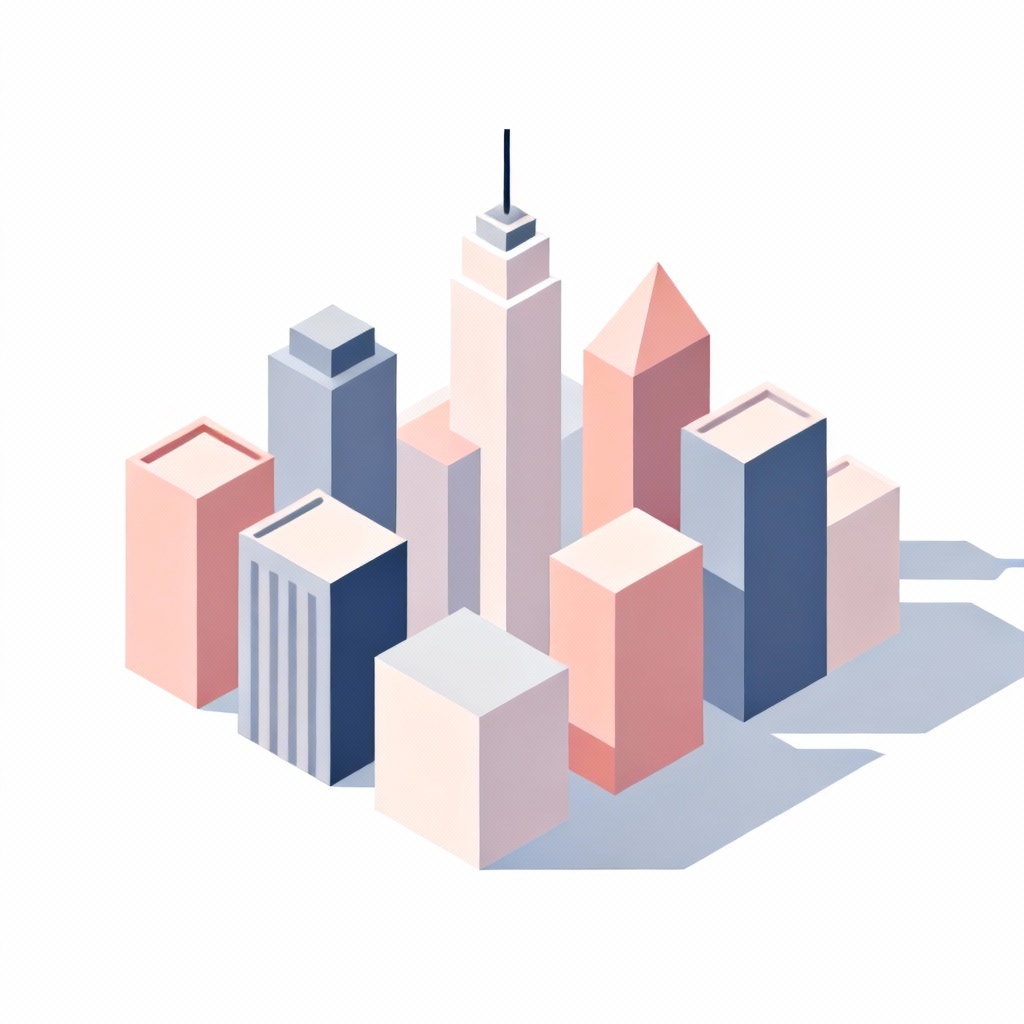AI Isometric Minimal City Skyline
