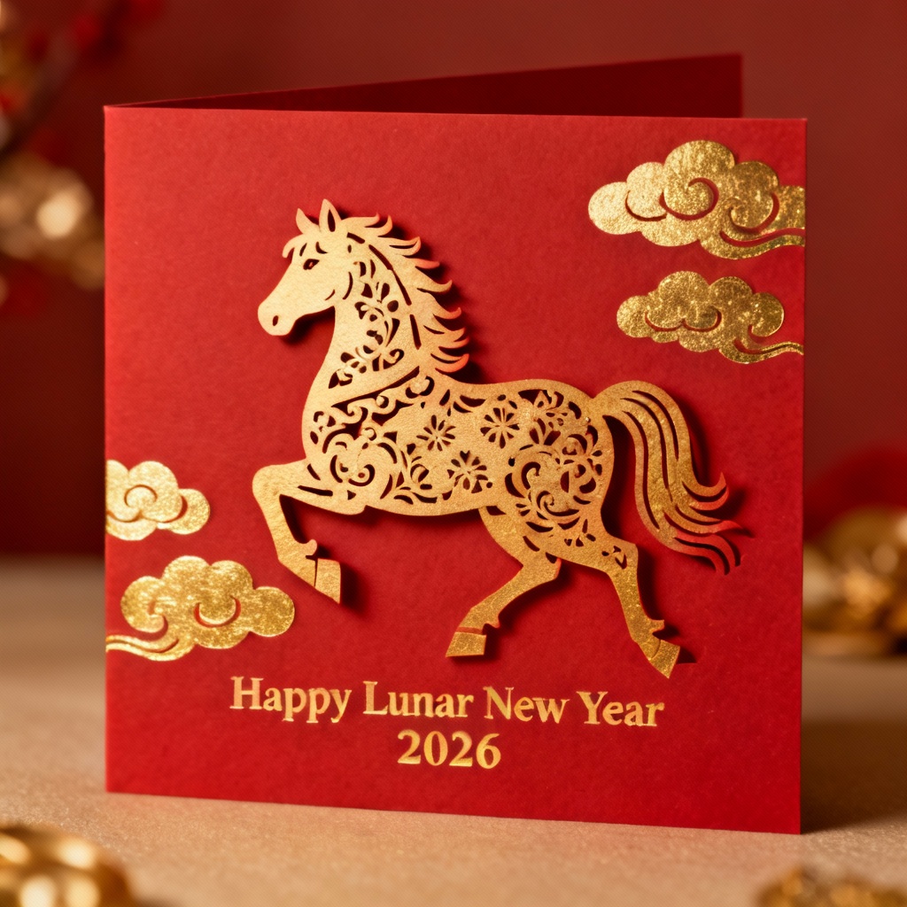 AI Horse Zodiac Greeting Card 2026